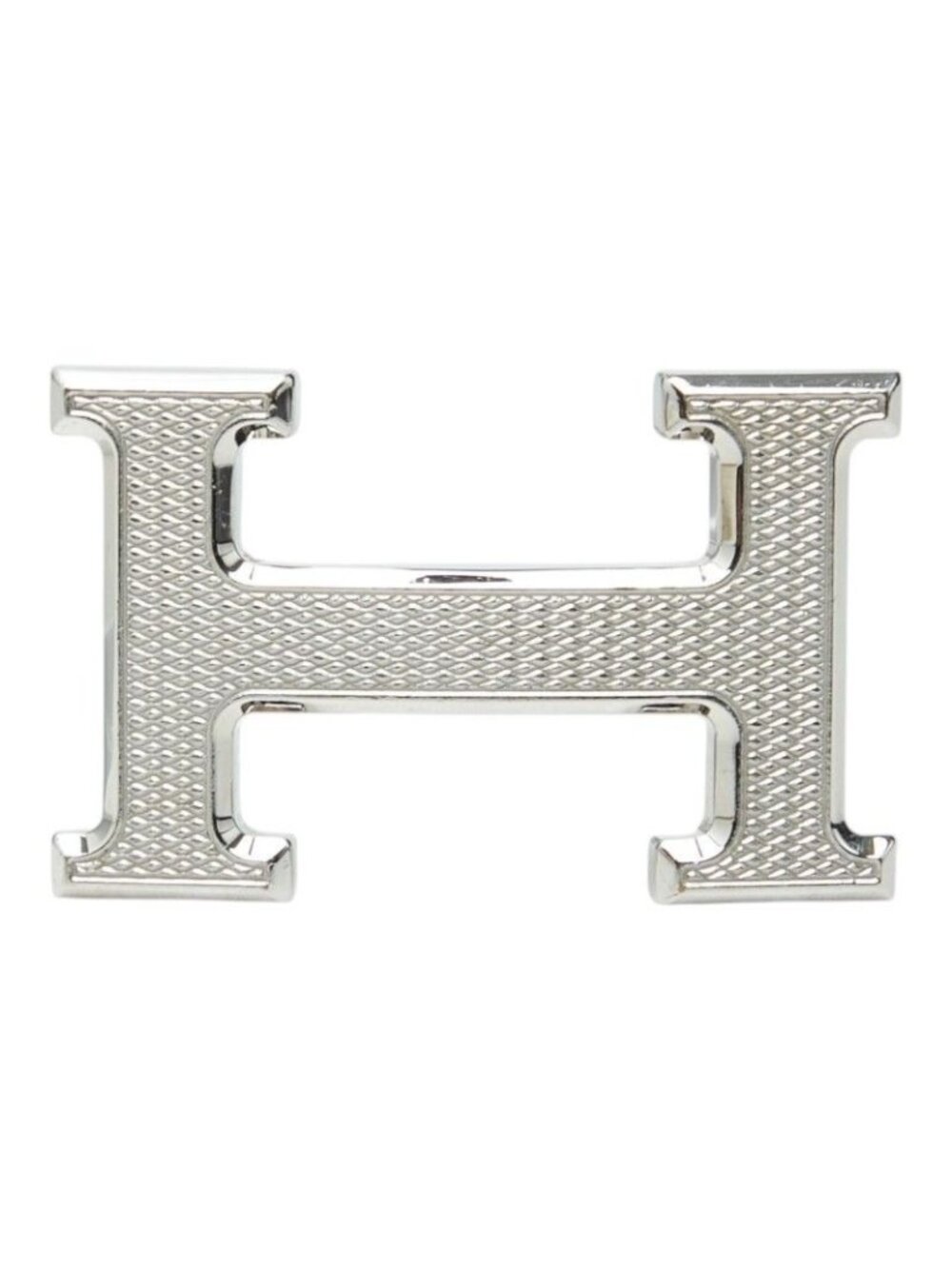 Hermes Guilloche Constance H Buckle Silver Metal Shoulder Bag